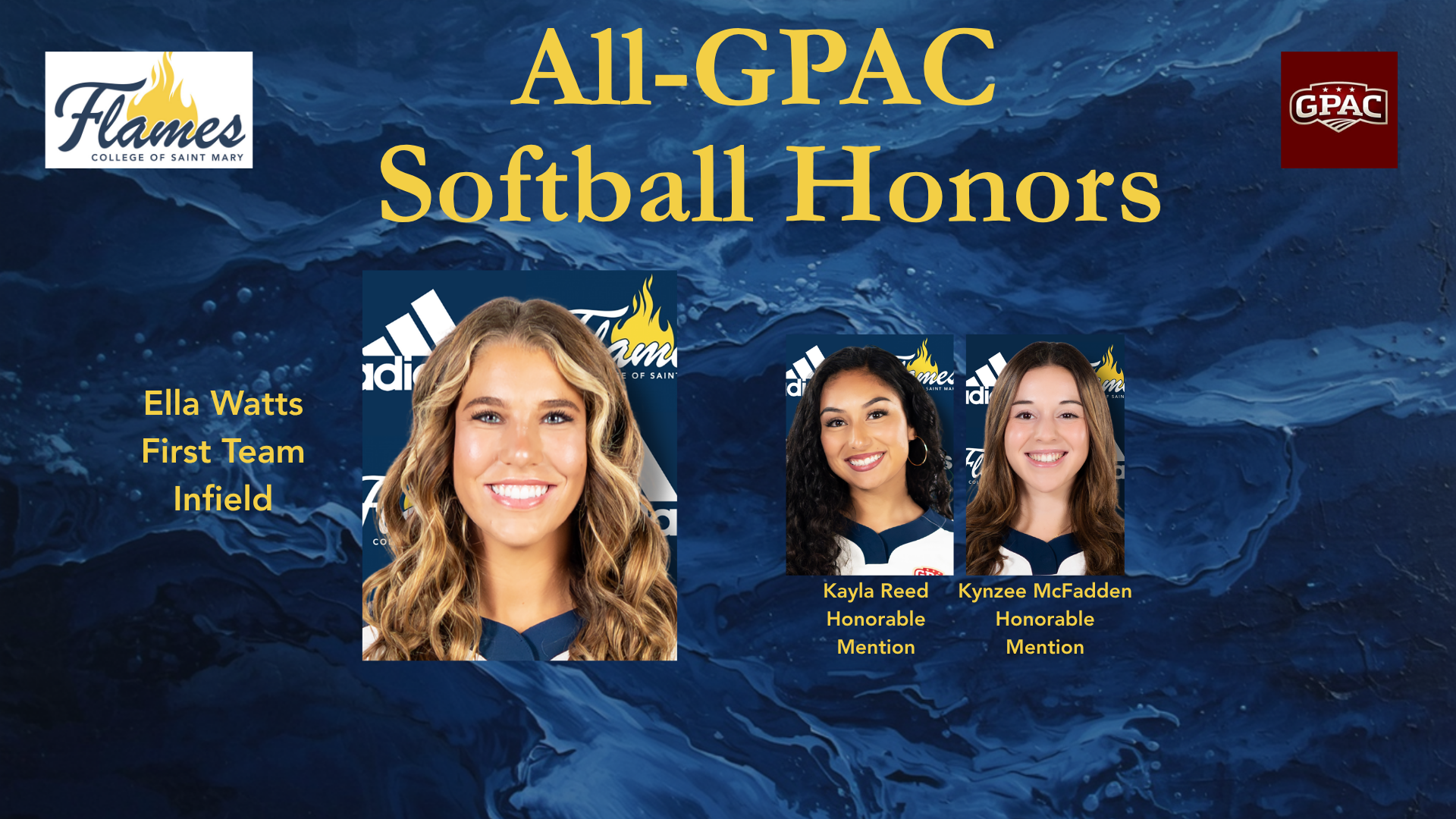 Watts named first-team All-GPAC in softball