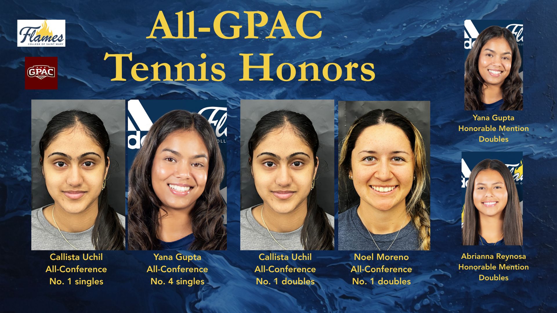 Uchil, Moreno, Gupta named All-GPAC in tennis