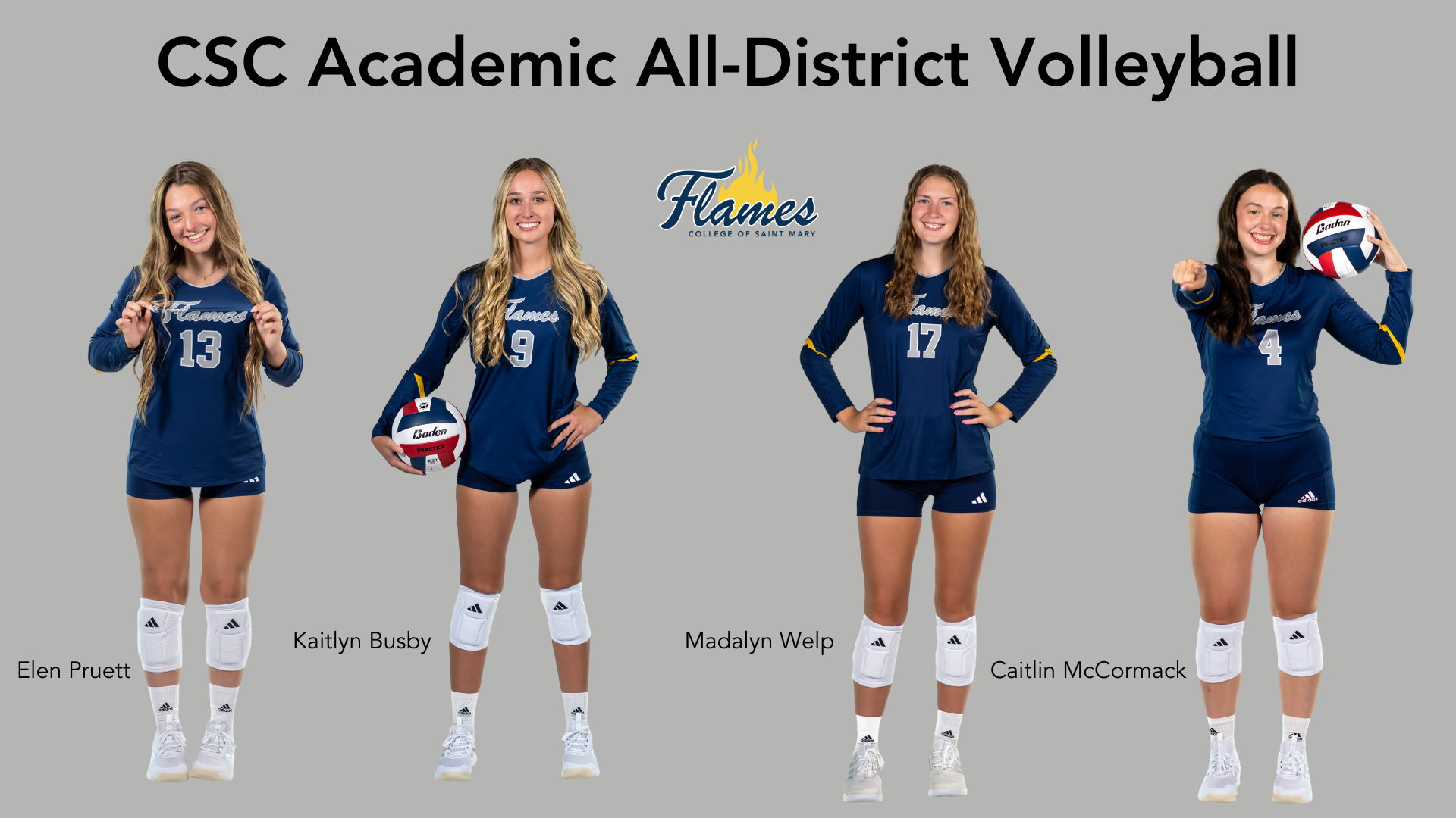 Four Flames named Academic All-District in volleyball